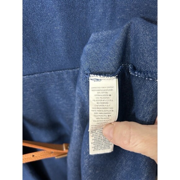 Old Navy Women’s Denim Stretch Country Western Peasant Boho Cottage Dress Sz L - Picture 3 of 4